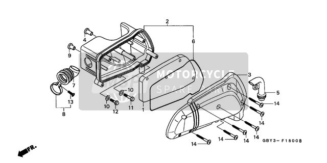 Honda SH50 1999 Air Cleaner for a 1999 Honda SH50